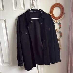 Zara Women's Black Shirt suede Jacket